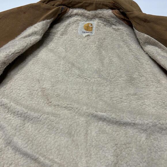 Vintage One-Of-A-Kind Carhartt Sherpa Lined Chore Jacket Men's Size Large - Picture 11 of 16